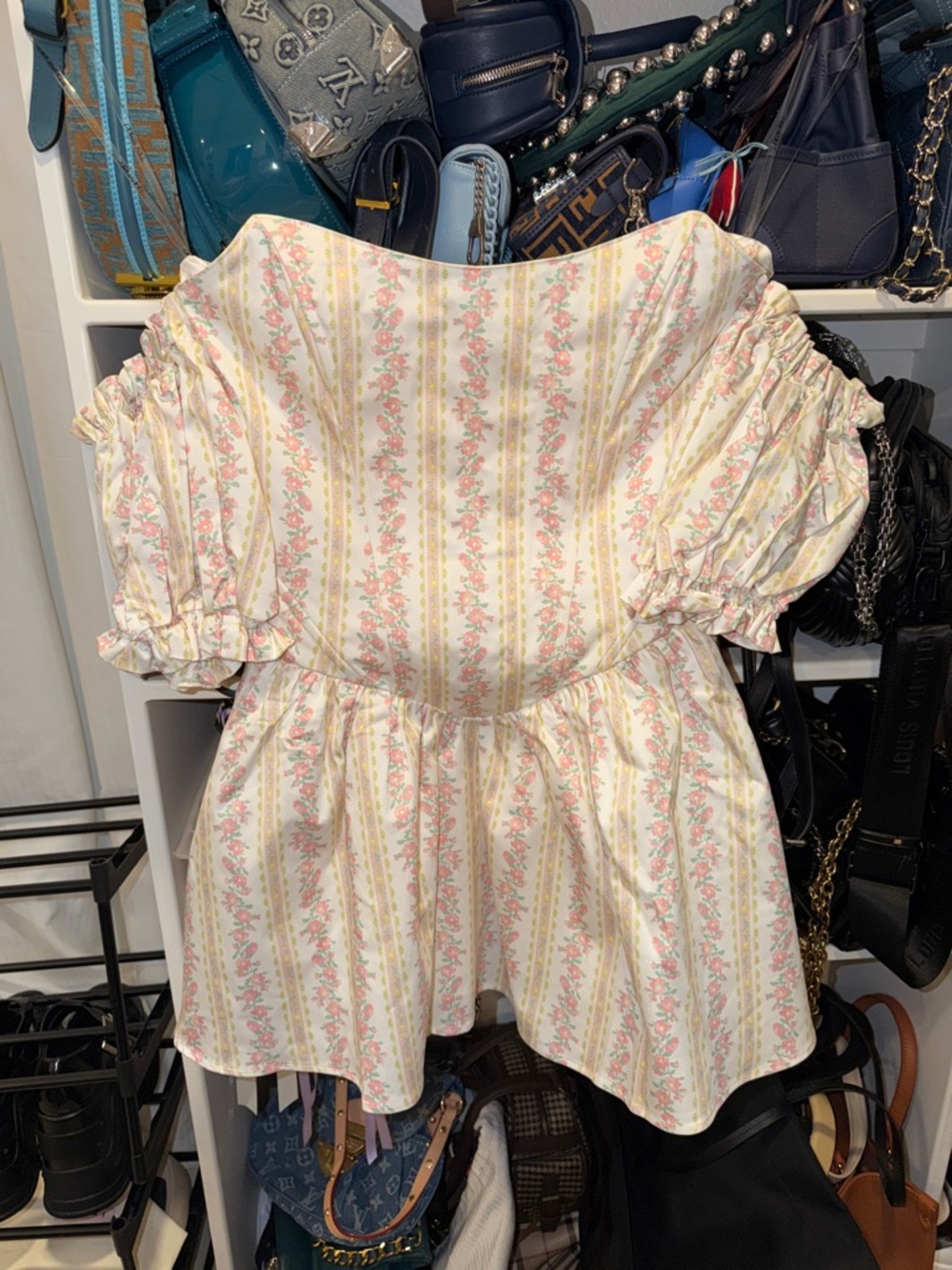 Sugar Thrillz White Floral Lined Bustier Top